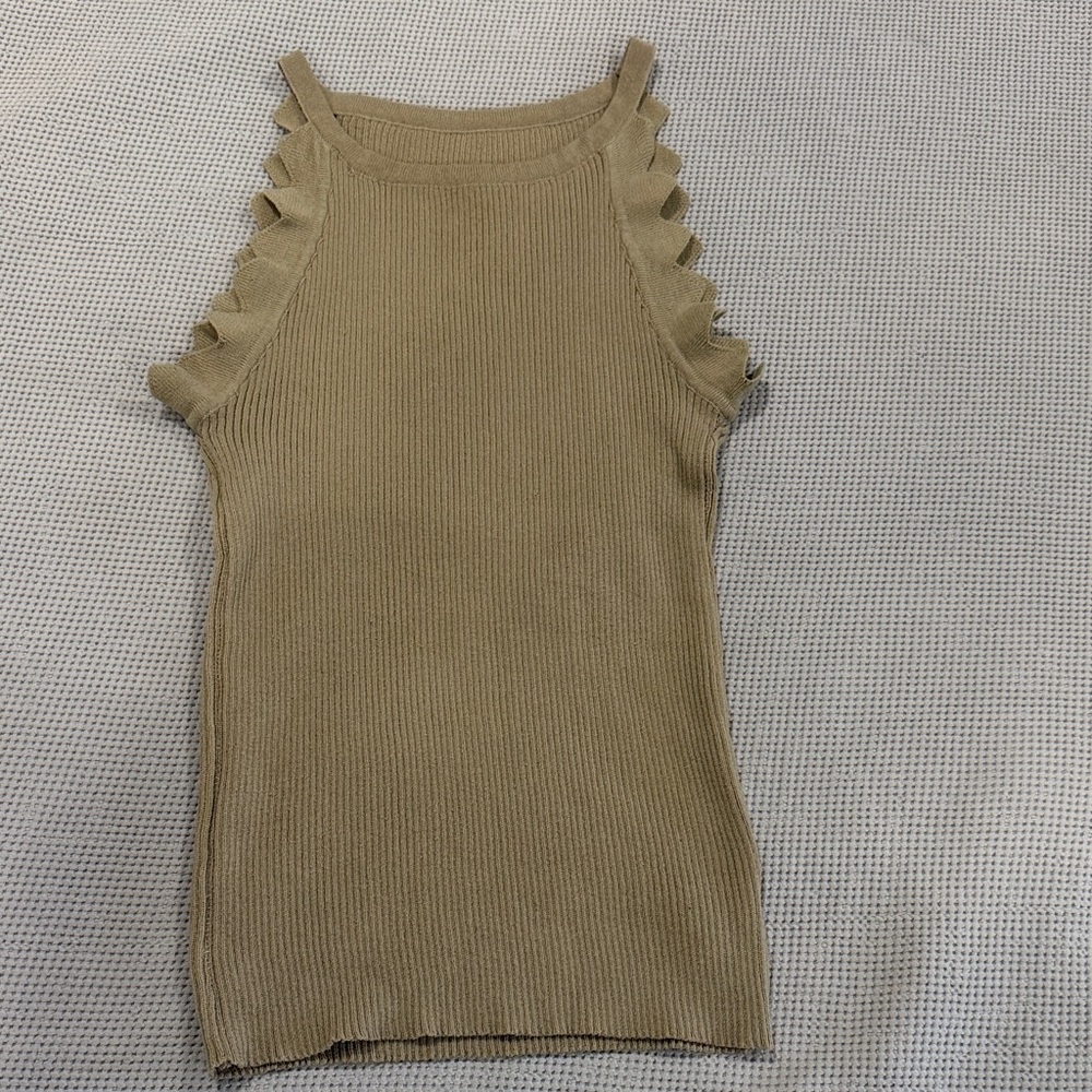 Women's Tan Sleeveless Top